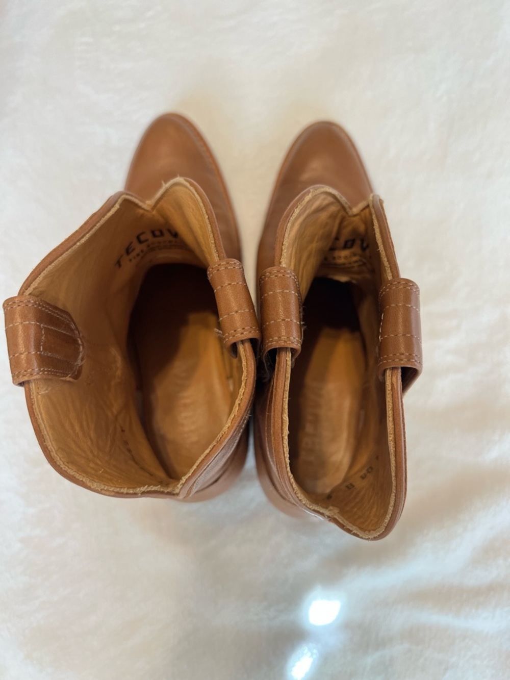 Tecovas Women's Brown Leather Classic Western Ankle Boots 8M - Picture 9 of 10